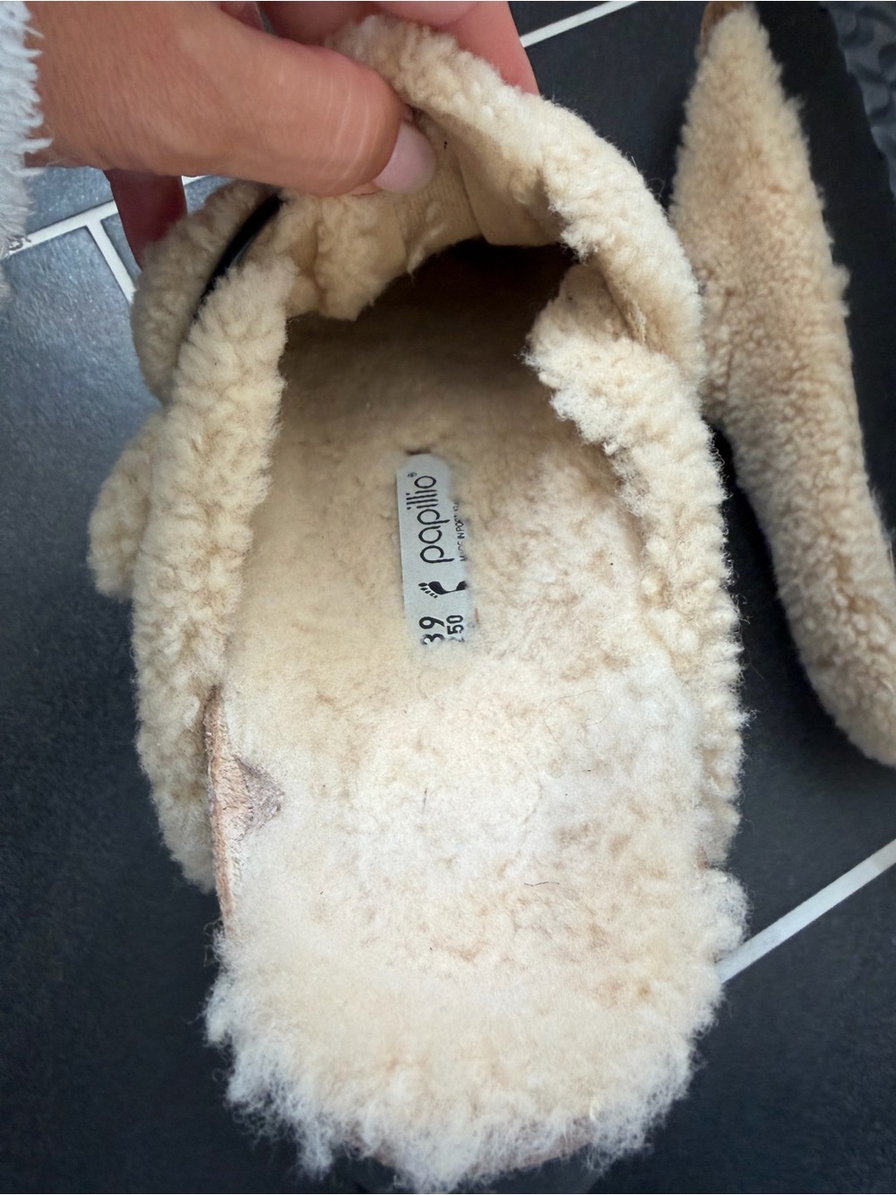 Birkenstock Papillio Boston Big Buckle Clogs Sherpa/Shearling Beige Size 39 - Picture 7 of 9